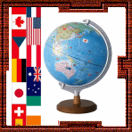 国旗付地球儀